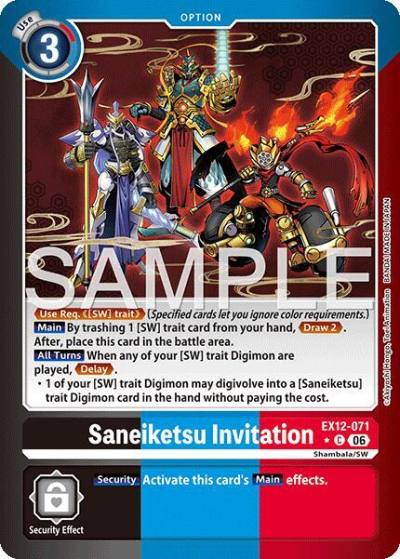 Saneiketsu Invitation Limited Foil EX12-071 C Digital World Shambala Digimon card