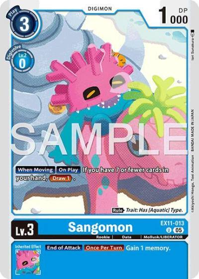 Sangomon EX11-013 U Dawn of Liberator Digimon card