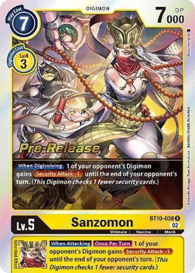Sanzomon BT10-038 R Xros Encounter Pre-Release Cards Digimon card