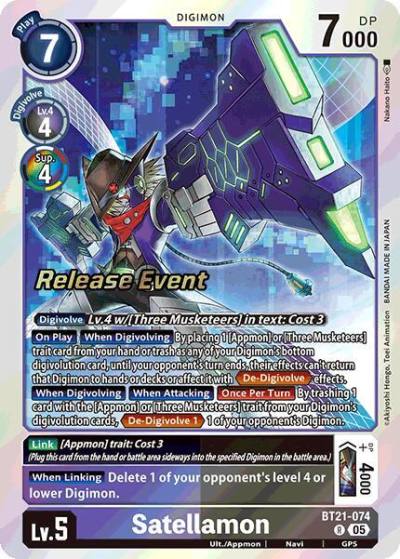 Satellamon BT21-074 R World Convergence Release Event Cards Digimon card