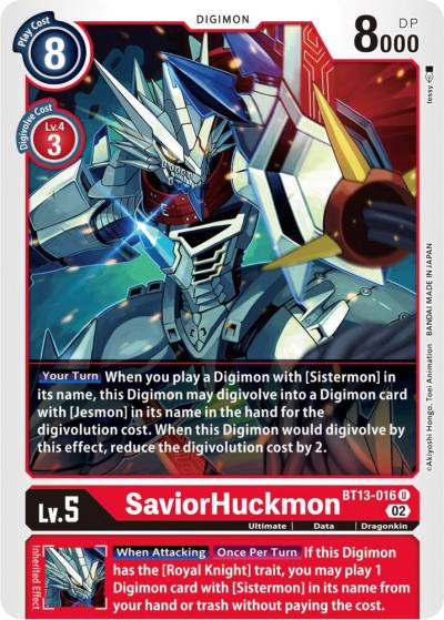 SaviorHuckmon BT13-016 U Versus Royal Knights Digimon card