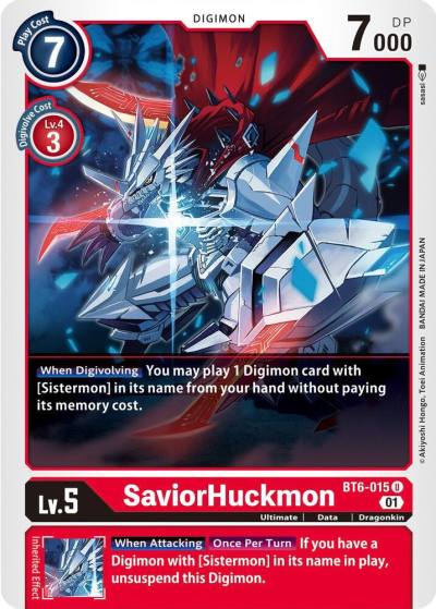 SaviorHuckmon BT6-015 U Double Diamond Digimon card