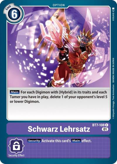 Schwarz Lehrsatz BT7-108 C Next Adventure Digimon card
