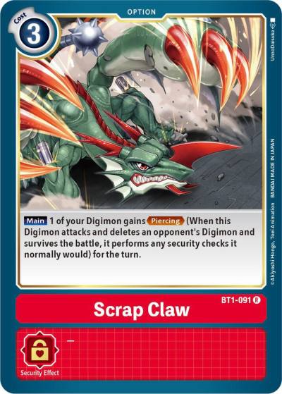 Scrap Claw BT1-091 R Release Special Booster 1.5 Digimon card