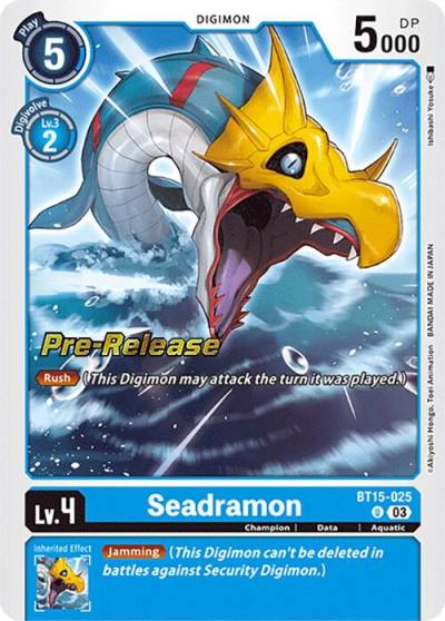 Seadramon BT15-025 U Exceed Apocalypse Pre-Release Cards Digimon card