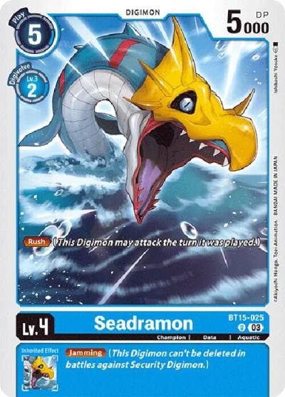 Seadramon BT15-025 U Exceed Apocalypse Digimon card