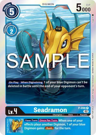 Seadramon Limited Card Pack Ver2 P-098 P Digimon Promotion Cards Digimon card