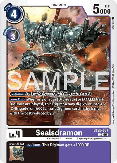 Sealsdramon BT25-067 C Dual Revolution Digimon card