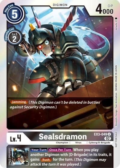 Sealsdramon Box Topper EX3-049 U Draconic Roar Digimon card