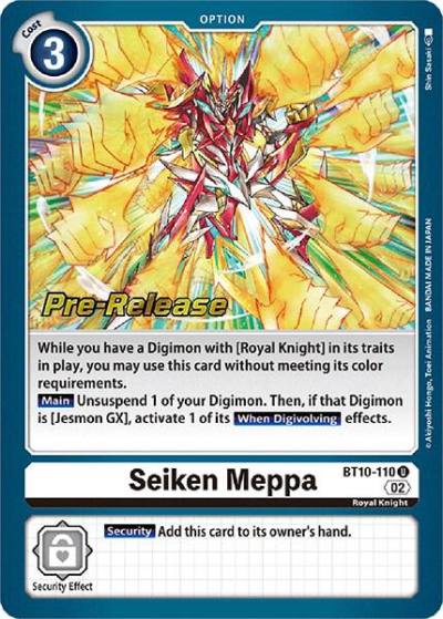 Seiken Meppa BT10-110 U Xros Encounter Pre-Release Cards Digimon card