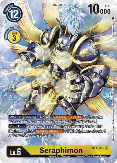 Seraphimon Alternate Art BT1-063 SR Dimensional Phase Digimon card
