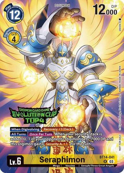 Seraphimon August 2024 Evolution Cup Top 4 BT14-041 R Blast Ace Digimon card