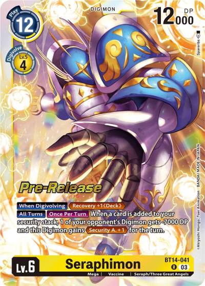 Seraphimon BT14-041 R Blast Ace Pre-Release Cards Digimon card