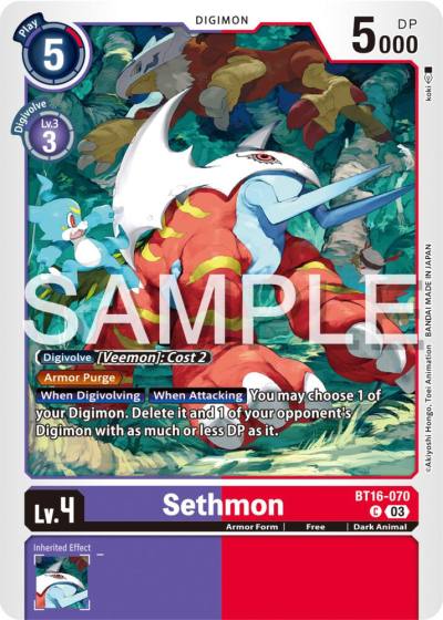 Sethmon BT16-070 C Beginning Observer Digimon card