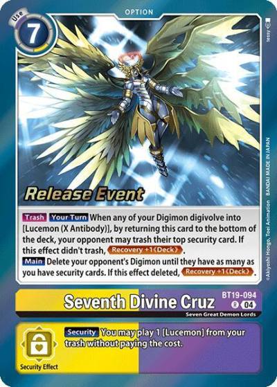 Seventh Divine Cruz BT19-094 R Release Special Booster 2.0 Celebration Event Cards Digimon card