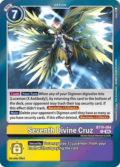 Seventh Divine Cruz BT19-094 R Release Special Booster 2.0 Digimon card