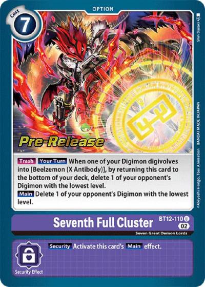 Seventh Full Cluster BT12-110 U Across Time Pre-Release Cards Digimon card