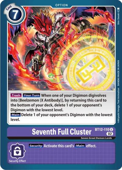 Seventh Full Cluster BT12-110 U Across Time Digimon card
