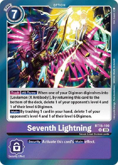 Seventh Lightning BT15-100 R Exceed Apocalypse Digimon card