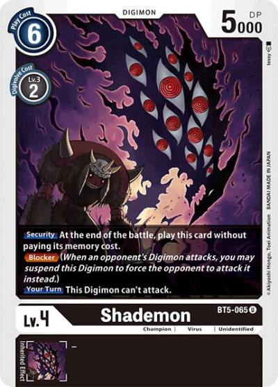Shademon BT5-065 U Battle of Omni Digimon card