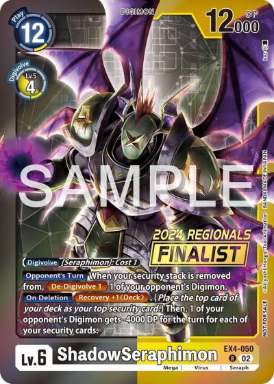 ShadowSeraphimon 2024 Regionals Finalist EX4-050 R Alternative Being Booster Digimon card