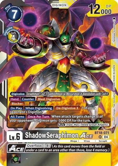 ShadowSeraphimon ACE BT18-071 SR Release Special Booster 2.0 Digimon card