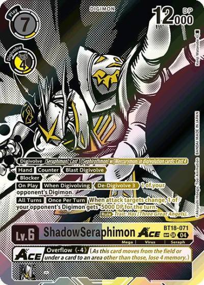 ShadowSeraphimon ACE Textured BT18-071 SR Release Special Booster 2.0 Digimon card