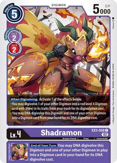 Shadramon EX3-058 C Draconic Roar Digimon card