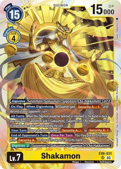 Shakamon EX6-031 SR Infernal Ascension Digimon card
