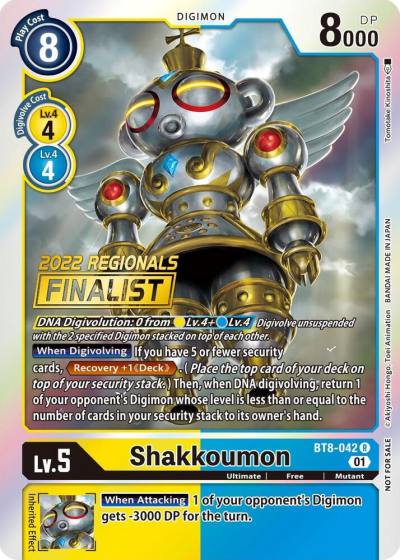 Shakkoumon 2022 Championship Offline Regional Online Finalist BT8-042 R New Awakening Digimon card