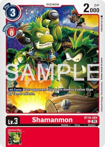 Shamanmon Reprint BT18-009 C Advanced Booster Digimon Generation Digimon card