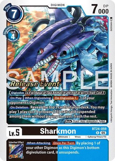 Sharkmon BT24-059 R Time Stranger Release Event Cards Digimon card