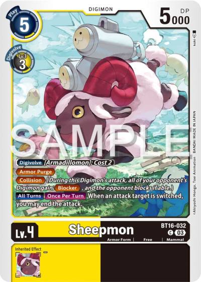 Sheepmon BT16-032 C Beginning Observer Digimon card
