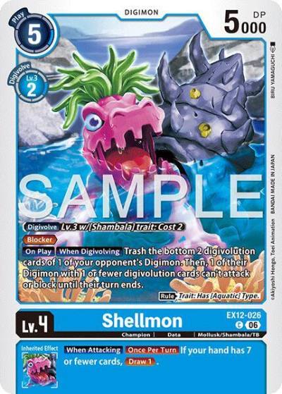 Shellmon EX12-026 C Digital World Shambala Digimon card