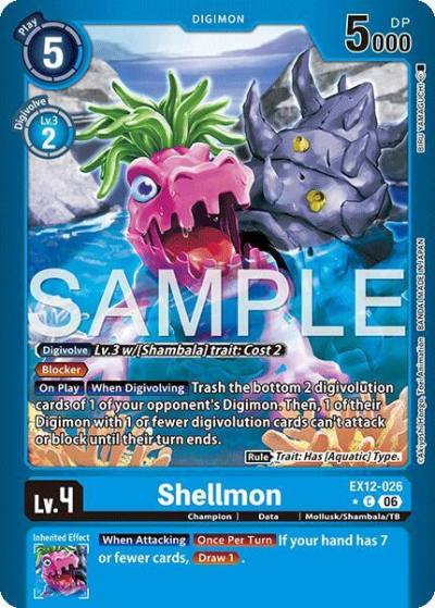 Shellmon Limited Foil EX12-026 C Digital World Shambala Digimon card
