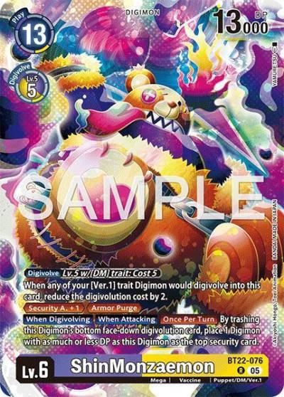 ShinMonzaemon BT22-076 R Cyber Eden Digimon card