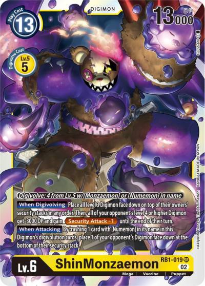 ShinMonzaemon RB1-019 SR Resurgence Booster Digimon card
