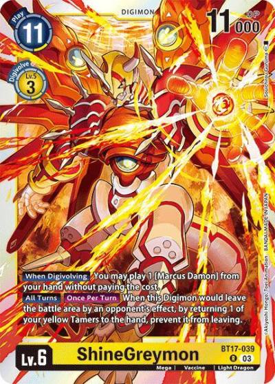 ShineGreymon BT17-039 R Secret Crisis Digimon card