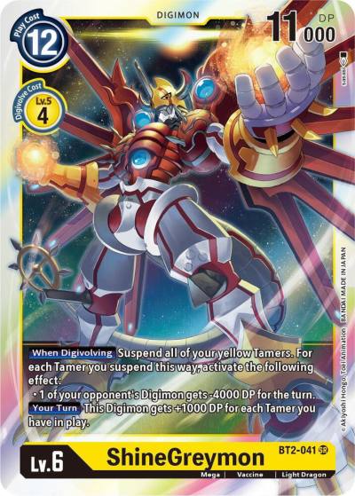 ShineGreymon BT2-041 SR Release Special Booster 1.5 Digimon card