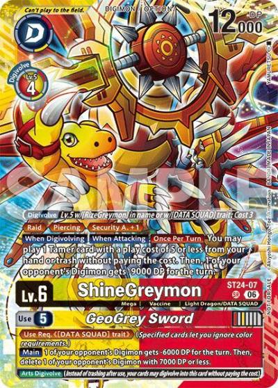 ShineGreymon // GeoGrey Sword Dual Revolution Release Event Participant ST24-07 SR Dual Revolution Release Event Cards Digimon card