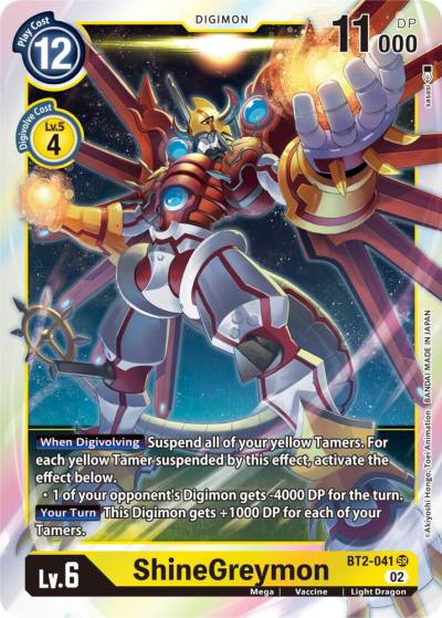 ShineGreymon Resurgence Booster Reprint BT2-041 SR Resurgence Booster Digimon card