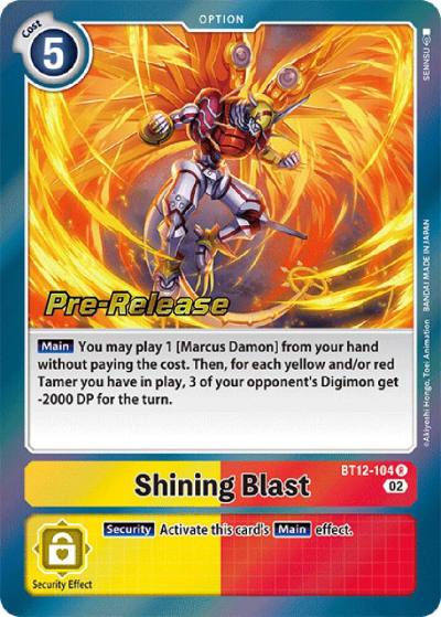 Shining Blast BT12-104 R Across Time Pre-Release Cards Digimon card