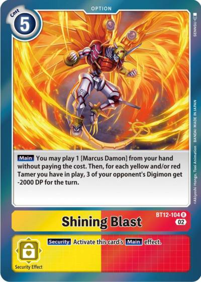 Shining Blast BT12-104 R Across Time Digimon card