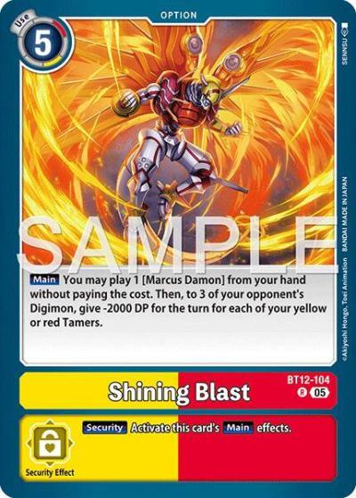 Shining Blast Reprint BT12-104 R Advanced Booster Digimon Generation Digimon card