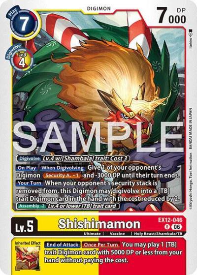 Shishimamon EX12-046 R Digital World Shambala Digimon card