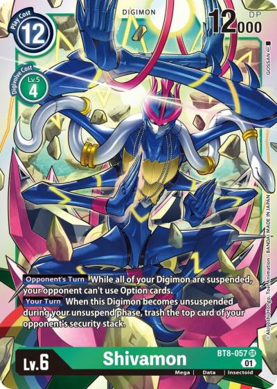 Shivamon BT8-057 SR New Awakening Digimon card