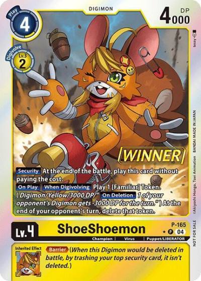 ShoeShoemon Store Tournament 2025 Vol1 Winner Pack P-165 P Digimon Promotion Cards Digimon card