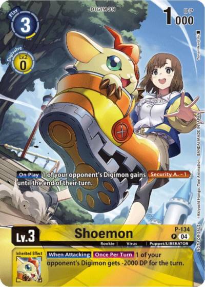 Shoemon Digimon Liberator Promotion Textured P-134 P Digimon Promotion Cards Digimon card