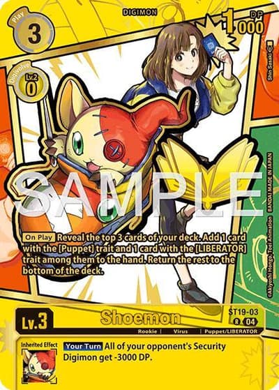Shoemon (Rare Pull) ST19-03 Dawn of Liberator Digimon card