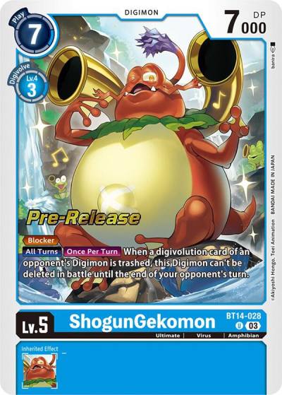 ShogunGekomon BT14-028 U Blast Ace Pre-Release Cards Digimon card